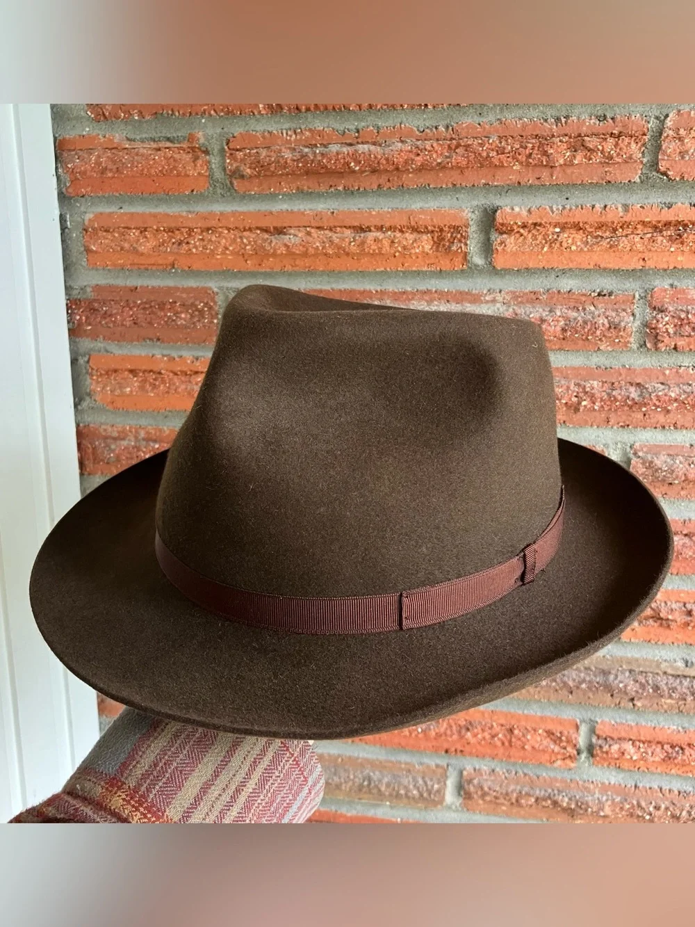 Borsalino Rain Proof Line Water Repellent Brown Fedora 7 3/8 - 7 1/2